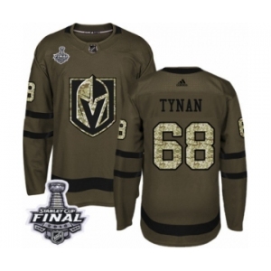 Youth Adidas Vegas Golden Knights #68 T.J. Tynan Authentic Green Salute to Service 2018 Stanley Cup Final NHL Jersey