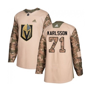 Youth Adidas Vegas Golden Knights #71 William Karlsson Authentic Camo Veterans Day Practice NHL Jersey