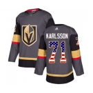Youth Adidas Vegas Golden Knights #71 William Karlsson Authentic Gray USA Flag Fashion NHL Jersey