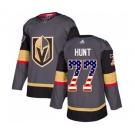 Youth Adidas Vegas Golden Knights #77 Brad Hunt Authentic Gray USA Flag Fashion NHL Jersey