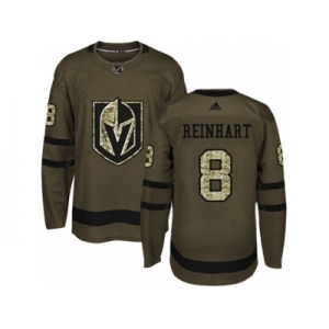 Youth Adidas Vegas Golden Knights #8 Griffin Reinhart Authentic Green Salute to Service NHL Jersey