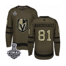 Youth Adidas Vegas Golden Knights #81 Jonathan Marchessault Authentic Green Salute to Service 2018 Stanley Cup Final NHL Jersey