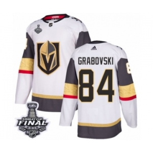 Youth Adidas Vegas Golden Knights #84 Mikhail Grabovski Authentic White Away 2018 Stanley Cup Final NHL Jersey