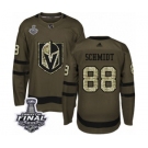 Youth Adidas Vegas Golden Knights #88 Nate Schmidt Authentic Green Salute to Service 2018 Stanley Cup Final NHL Jersey