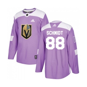 Youth Adidas Vegas Golden Knights #88 Nate Schmidt Authentic Purple Fights Cancer Practice NHL Jersey