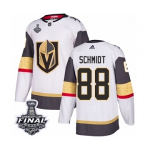 Youth Adidas Vegas Golden Knights #88 Nate Schmidt Authentic White Away 2018 Stanley Cup Final NHL Jersey
