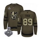 Youth Adidas Vegas Golden Knights #89 Alex Tuch Authentic Green Salute to Service 2018 Stanley Cup Final NHL Jersey