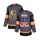 Youth Adidas Vegas Golden Knights #92 Tomas Nosek Authentic Gray USA Flag Fashion NHL Jersey