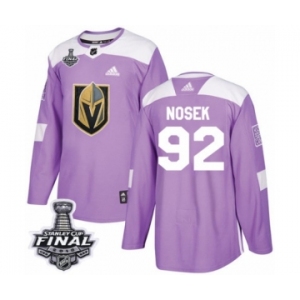 Youth Adidas Vegas Golden Knights #92 Tomas Nosek Authentic Purple Fights Cancer Practice 2018 Stanley Cup Final NHL Jersey