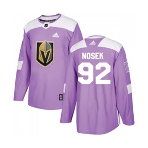 Youth Adidas Vegas Golden Knights #92 Tomas Nosek Authentic Purple Fights Cancer Practice NHL Jersey
