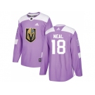 Youth Adidas Vegas Golden Knightss #18 James Neal Purple Authentic Fights Cancer Stitched NHL Jersey