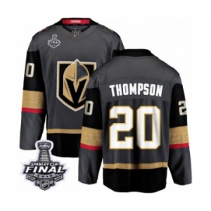 Youth Vegas Golden Knights #20 Paul Thompson Authentic Black Home Fanatics Branded Breakaway 2018 Stanley Cup Final NHL Jersey