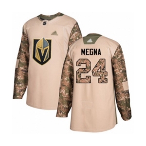 Youth Vegas Golden Knights #24 Jaycob Megna Authentic Camo Veterans Day Practice Hockey Jersey