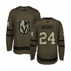Youth Vegas Golden Knights #24 Jaycob Megna Authentic Green Salute to Service Hockey Jersey