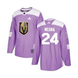 Youth Vegas Golden Knights #24 Jaycob Megna Authentic Purple Fights Cancer Practice Hockey Jersey