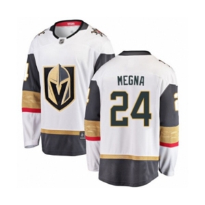 Youth Vegas Golden Knights #24 Jaycob Megna Authentic White Away Fanatics Branded Breakaway Hockey Jersey
