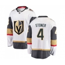 Youth Vegas Golden Knights #4 Clayton Stoner Authentic White Away Fanatics Branded Breakaway NHL Jersey