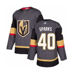 Youth Vegas Golden Knights #40 Garret Sparks Authentic Gray Home Hockey Jersey
