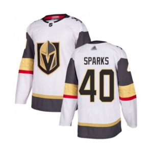 Youth Vegas Golden Knights #40 Garret Sparks Authentic White Away Hockey Jersey