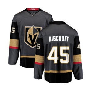 Youth Vegas Golden Knights #45 Jake Bischoff Authentic Black Home Fanatics Branded Breakaway NHL Jersey