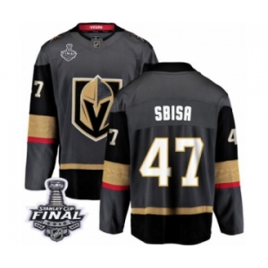 Youth Vegas Golden Knights #47 Luca Sbisa Authentic Black Home Fanatics Branded Breakaway 2018 Stanley Cup Final NHL Jersey