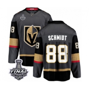 Youth Vegas Golden Knights #88 Nate Schmidt Authentic Black Home Fanatics Branded Breakaway 2018 Stanley Cup Final NHL Jersey