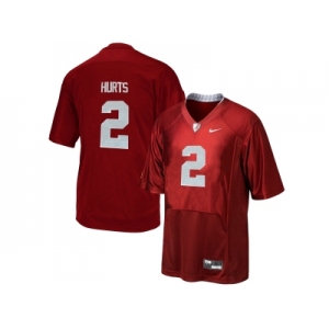 2016 Men's Alabama Crimson Tide Jalen Hurts #2 College Football Pro Combat Jersey - Crimson