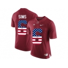 2016 US Flag Fashion Alabama Crimson Tide Blake Sims #6 College Football Diamond Quest Jerseys - Crimson