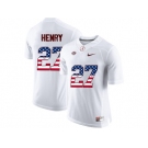 2016 US Flag Fashion Alabama Crimson Tide Derrick Henry #27 College Football Limited Jersey - White