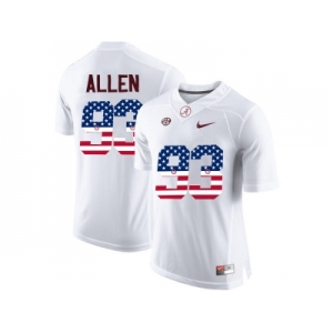 2016 US Flag Fashion Alabama Crimson Tide Jonathan Allen #93 College Football Limited Jersey -White