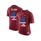 2016 US Flag Fashion Alabama Crimson Tide T.J Yeldon #4 College Football Diamond Quest Jerseys - Crimson