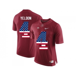 2016 US Flag Fashion Alabama Crimson Tide T.J Yeldon #4 College Football Diamond Quest Jerseys - Crimson