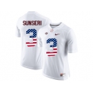 2016 US Flag Fashion Alabama Crimson Tide Vinnie Sunseri #3 College Football Limited Jerseys - White