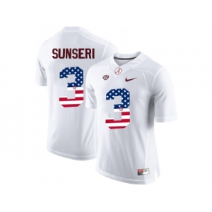 2016 US Flag Fashion Alabama Crimson Tide Vinnie Sunseri #3 College Football Limited Jerseys - White