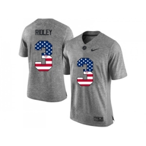 2016 US Flag Fashion Heather Gray Alabama Crimson Tide Calvin Ridley #3 College Football Limited Jersey - Gridiron Gray