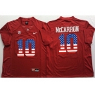 Alabama Crimson Tide #10 AJ McCarron Red USA Flag College Jersey
