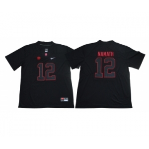 Alabama Crimson Tide #12 Joe Namath Black Shadow Nike College Football Jersey