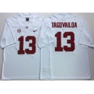 Alabama Crimson Tide #13 Tua Tagovailoa White Nike College Football Jersey