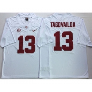 Alabama Crimson Tide #13 Tua Tagovailoa White Nike College Football Jersey