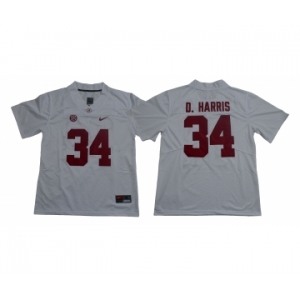 Alabama Crimson Tide #34 Damien Harris White Nike College Football Jersey