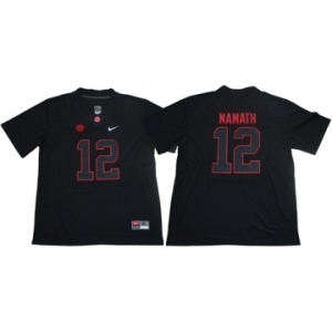 Crimson Tide #12 Joe Namath Blackout Limited Stitched NCAA Jersey