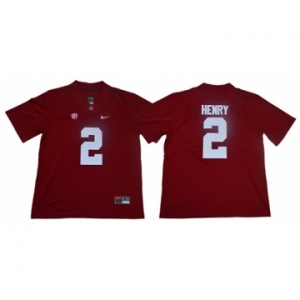 Crimson Tide #2 Derrick Henry Red SEC Patch Limited Stitched College Jersey