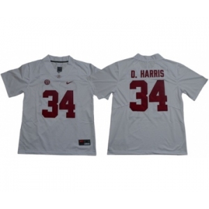 Crimson Tide #34 Damien Harris White Limited Stitched NCAA Jersey