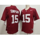 Men's Alabama Crimson Tide #15 Ty Simpson Red F.U.S.E. Stitched Football Jersey