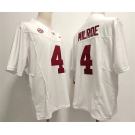 Men's Alabama Crimson Tide #4 Jalen Milroe White 2023 F.U.S.E. Stitched Football Jersey