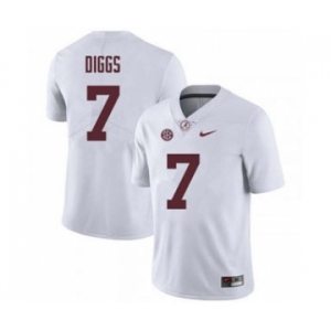 Men's Alabama Crimson Tide #7 Trevon Diggs White 2019 College Football Jersey