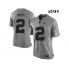 2016 Women Heather Gray Alabama Crimson Tide Jalen Hurts 2 College Football Limited Jerseys - Gridiron Gray