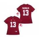 Women Alabama Crimson Tide #13 Tua Tagovailoa Red Women College Football Jersey