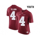 2015 Youth Alabama Crimson Tide T.J Yeldon #4 College Football Diamond Quest Jerseys - Crimson