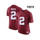 2016 Youth Alabama Crimson Tide Jalen Hurts #2 College Football Limited Jerseys - Crimson